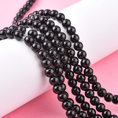 Synthetic Black Stone Beads Strands X-GSR6mmC044-1