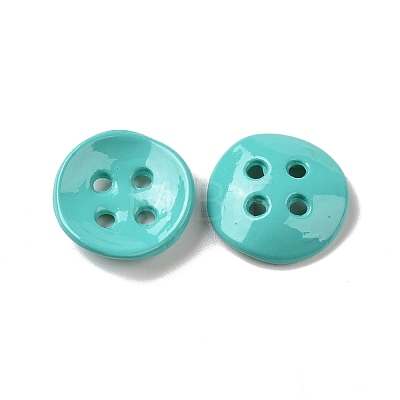 Spray painted Alloy Buttons PALLOY-K001-03-1