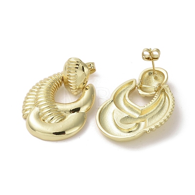 Brass Dangle Stud Earrings EJEW-H308-02G-1