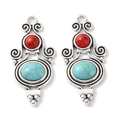 Bohemia Tibetan Style Alloy & Enamel & Synthetic Turquoise Pendants LS-FIND-T074-09AS-1