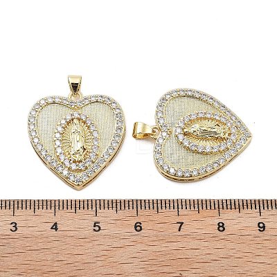 Brass Micro Pave Cubic Zirconia Pendants KK-Q006-22G-01-1