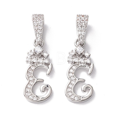 Eco-Friendly Brass Micro Pave Cubic Zirconia Pendants KK-K265-01P-E-1