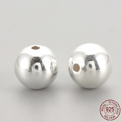 925 Sterling Silver Beads STER-S002-15-4mm-1