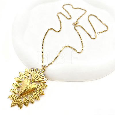 304 Stainless Steel Pendant Box Chain Necklaces for Women WGC10C0-04-1