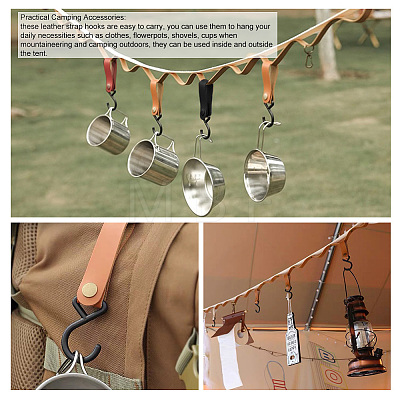 AHADEMAKER 10Pcs 5 Colors Leather Hook Hangers AJEW-GA0004-94-1