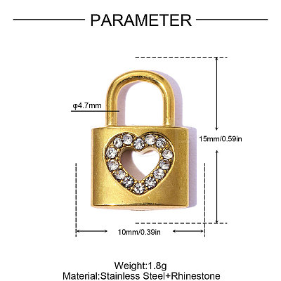 304 Stainless Steel Rhinestone Pendants STAS-OY015-43G-1