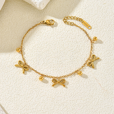 304 Stainless Steel Charm Bracelet for Women KN8980-1