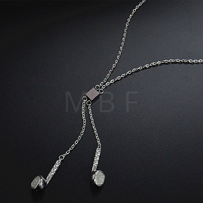 Fashionable Stainless Steel Earphone Pendant Necklaces for Daily Wear IO7350-1