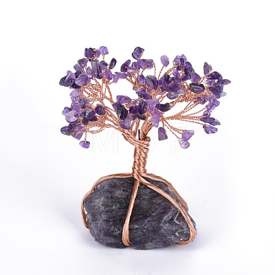 Natural Amethyst Chips and Amethyst Pedestal Display Decorations G-S282-03-1