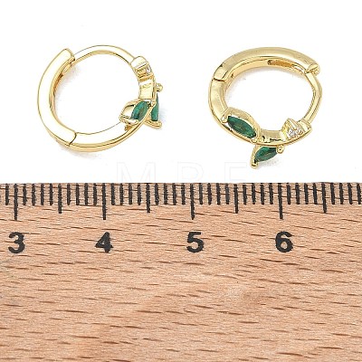 Brass Micro Pave Cubic Zirconia Hoop Earrings for Women EJEW-A167-12G-1