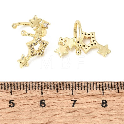 Brass Micro Pave Cubic Zirconia Cuff Earrings for Women CU-CBAE7DF-22G-1