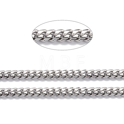 304 Stainless Steel Cuban Link Chain STAS-B019-02D-P-1