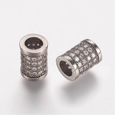 Brass Micro Pave Cubic Zirconia Beads ZIRC-K063-05B-1