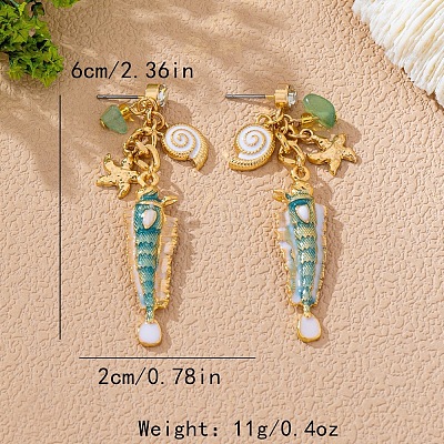 Alloy Enamel Stud Earrings WG049B8-01-1