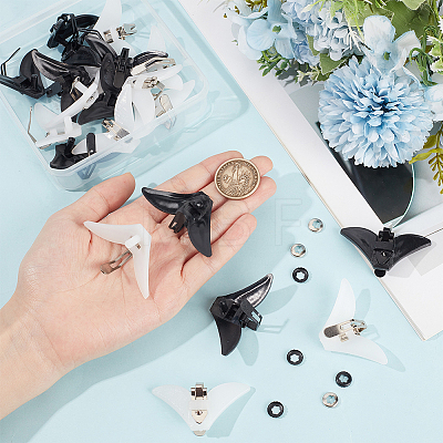 20Pcs 2 Colors Plastic & Iron Triangle Bow Tie Clips FIND-CY0002-36-1