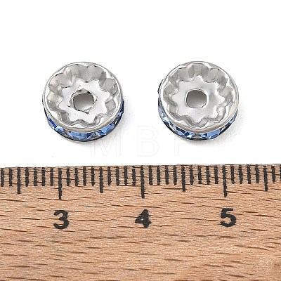 304 Stainless Steel Rhinestone Spacer Beads RB-CBA18B7-01P-10-1