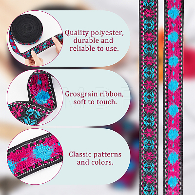 Ethnic Style Polyester Ribbons OCOR-WH0074-29-1