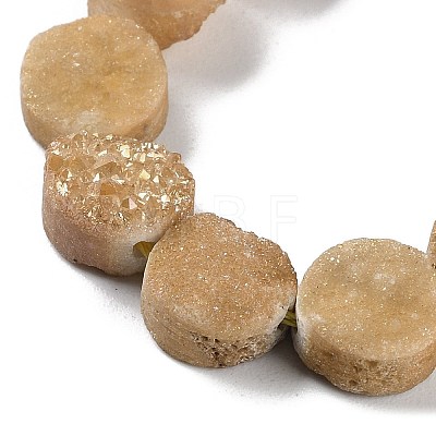 Electroplated Natural Druzy Agate Beads Strands G-M433-01H-1