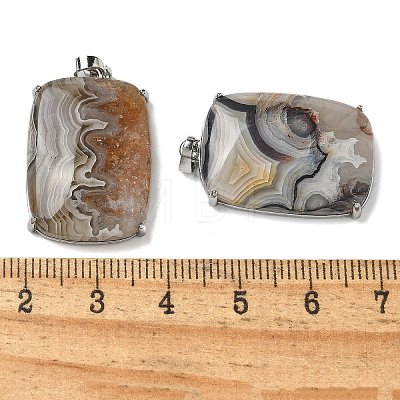 Natural Mexican Agate Pendants G-Z070-01P-01-1