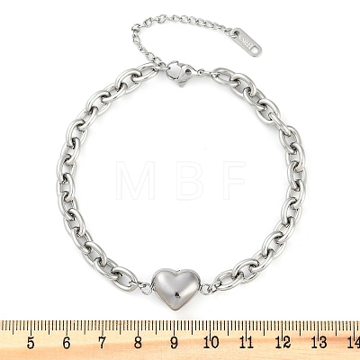 201 Stainless Steel Cable Chain Link Bracelets BJEW-M051-01P-1-1