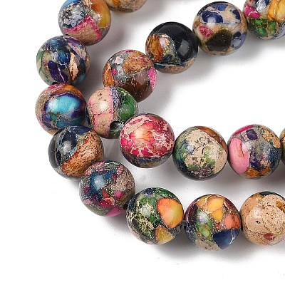 Dyed Natural Regalite/Imperial Jasper/Sea Sediment Jasper Beads Strands X-G-B124-C01-19-1