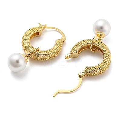 Plastic Imitation Pearl Hoop Earrings EJEW-G355-13G-1