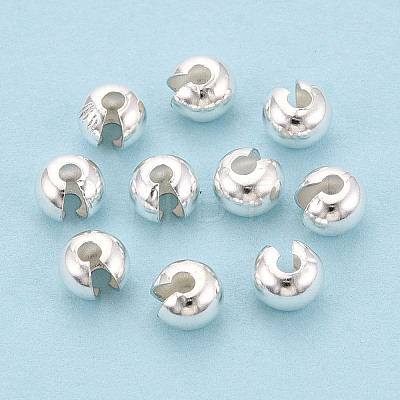 925 Sterling Silver Crimp Beads Covers STER-T008-37S-01-1