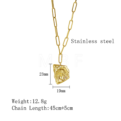Stainless Steel Girl Shape Pendant Necklaces WT7593-1-1