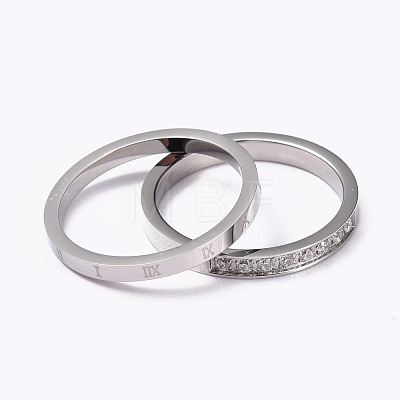 304 Stainless Steel Finger Rings Sets RJEW-F110-09P-1