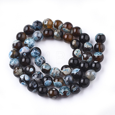 Natural Fire Crackle Agate Beads Strands G-S346-8mm-03-1