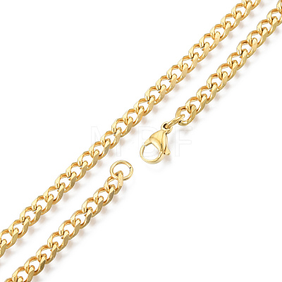 Men's 201 Stainless Steel Cuban Link Chain Necklace NJEW-N050-A06-5-45G-1