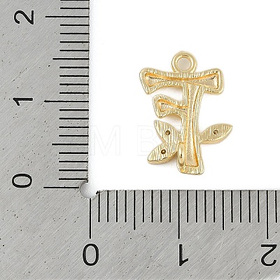 Brass Crystal Rhinestone Letter Links Connector Charms KK-S395-06G-F-1