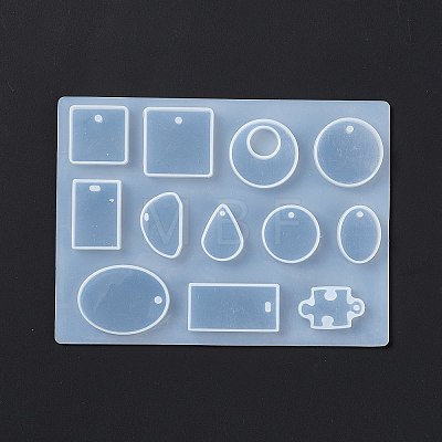 Geometrical Shape & Puzzle Piece Pendant Silicone Molds DIY-D076-03-1