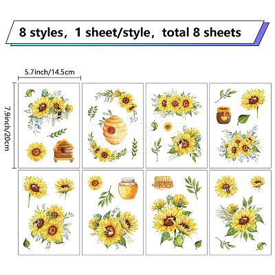 8 Sheets 8 Styles PVC Waterproof Wall Stickers DIY-WH0345-178-1