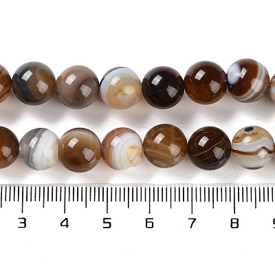 Natural Striped Agate/Banded Agate Beads Strands G-Z060-A01-C10-1