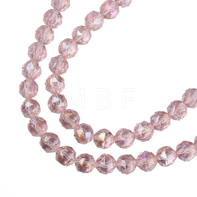 Electroplate Transparent Glass Beads Strands EGLA-N002-34A-C02-1