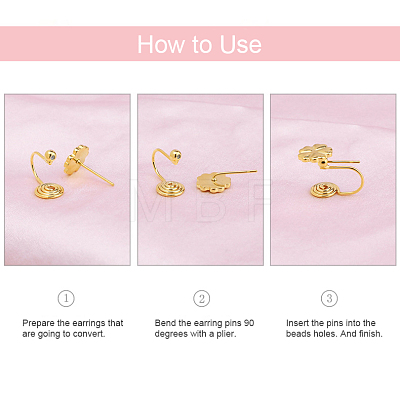 Brass Clip-on Earring Converters Findings KK-D060-02P-1