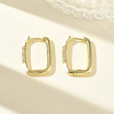 Brass Micro Pave Cubic Zirconia Hoop Earrings KK-CBA98BA-01G-D-1
