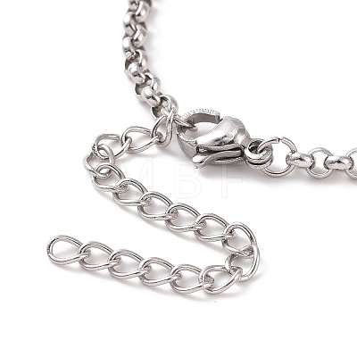 304 Stainless Steel Rolo Chain Bracelet for Men Women BJEW-E031-06P-07-1