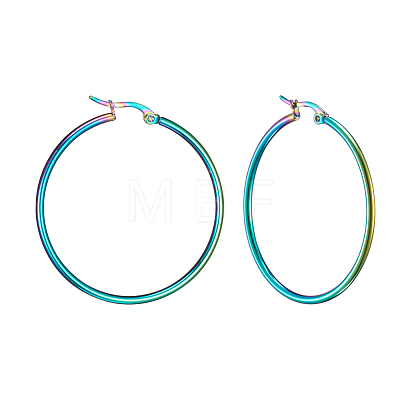 304 Stainless Steel Big Hoop Earrings EJEW-F105-06M-1