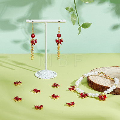 12Pcs Brass Glass Charms KK-PH0013-43A-1