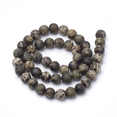 Dyed Natural Agate Beads Strands G-Q462-130C-8mm-1