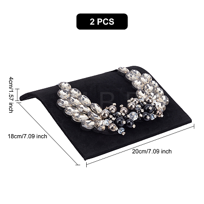 Flannelette & Paper Necklace Jewelry Display ODIS-WH0020-72-1