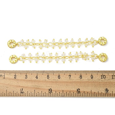 Brass Clear Cubic Zirconia Chain Tassel European Safety Chain Charms KK-A236-06G-1