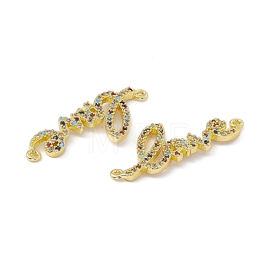Brass Micro Pave Cubic Zirconia Connector Charms KK-E068-VC082-1