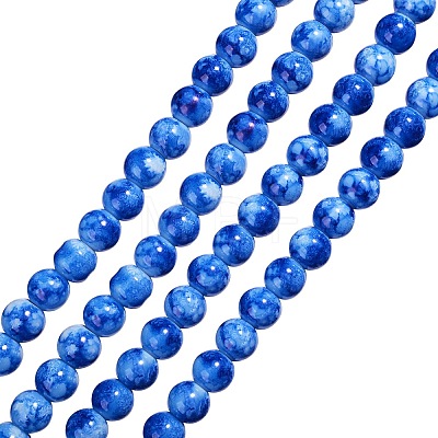 2 Strands Opaque Spray Painted Glass Beads Strands GLAA-SZ0001-50J-1