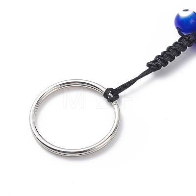 Flat Round Evil Eye Pendant Keychain KEYC-JKC00409-1