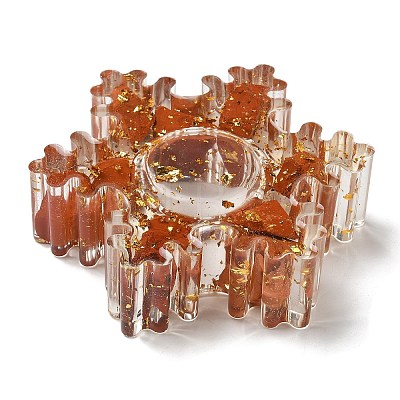 Natural Red Jasper & Resin Candle Holder Molds DJEW-H012-02C-1