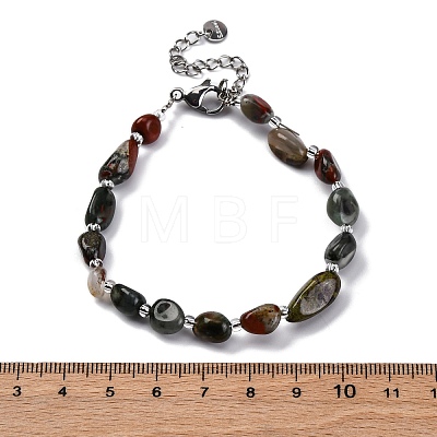 Natural Bloodstone Beaded Bracelets for Women G-P563-07P-16-1