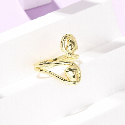 Brass Cuff Open Rings RJEW-D342-01G-1